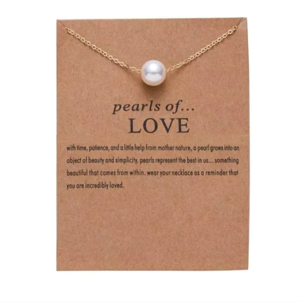 New goldtone pearl necklace